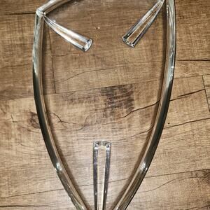 Vintage retro mcm German Walther clear glass triangle serving tray